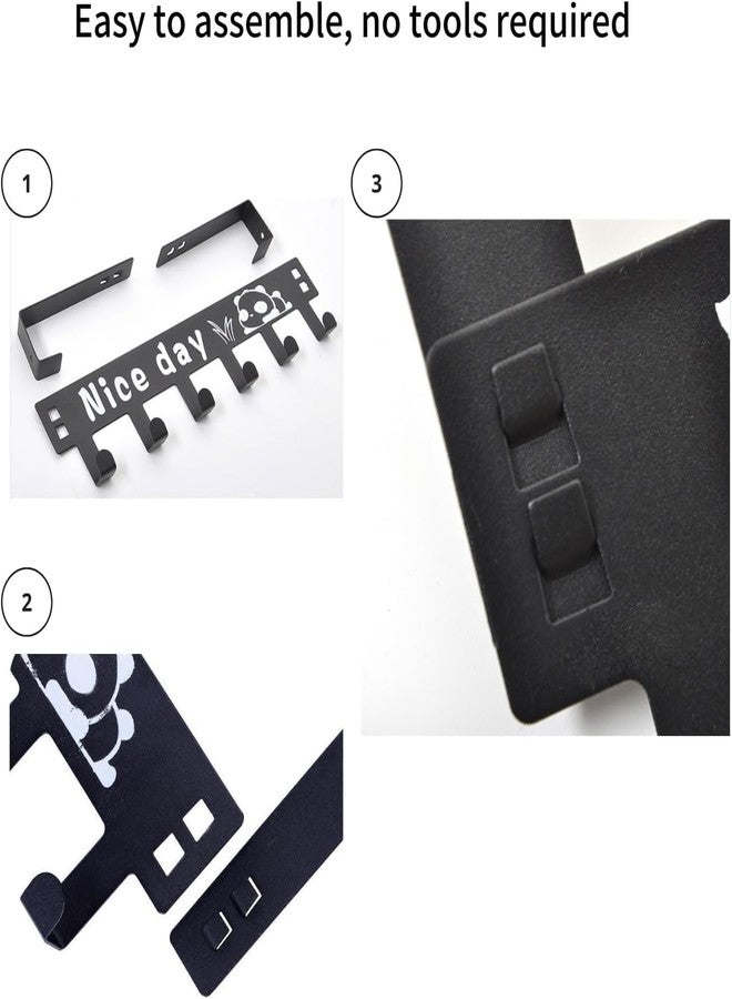 TORO Heavy Duty Carbon Metal Over Door Hanger for Cloths, Drill Free Door Hanging Hooks Suitable for Bathroom, Bedroom, Kitchen (Black) - Image 3